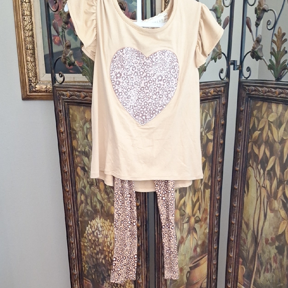 btween Lace-Trim Beige Top
